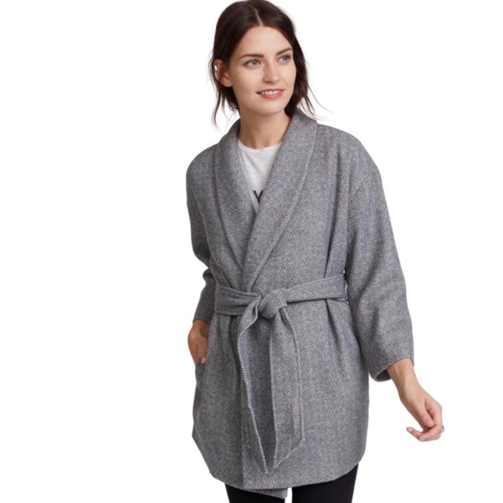 AYR Lunar Jacket In Light Grey Herringbone